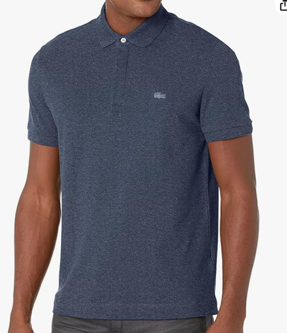 Lacoste Mens Short Sleeve Paris Polo Shirt Bleu Indigo Fonce L